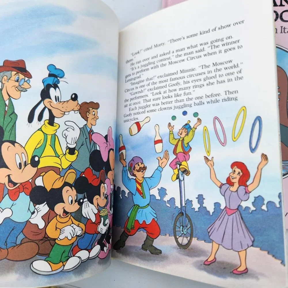 VINTAGE Disney Children's Book Bundle Goofy Small World Library 1980s Books Mick